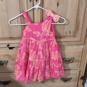 Rachel Zoe Pink Floral Kids Dress with Bow